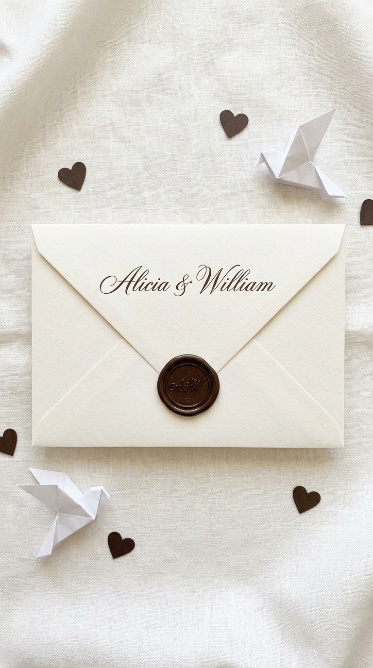 Förseglat kuvert från Alicia och William